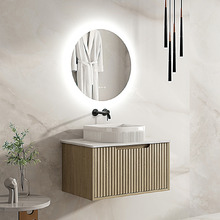 Colette 750mm Wall Hung Single Vanity with Stone Countertop
